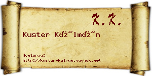 Kuster Kálmán névjegykártya
